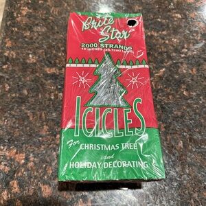 Vintage Brite Star 1000 Strand 18" Silver Icicle Tinsel Christmas Tree NIP x5